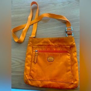 Coach Orange Signature Nylon Crossbody Bag.Some dirt stains from wear.